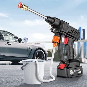 🚗 Automatic Cordless Car Wash Spray Gun | 48V High Pressure Lithium Battery | Wireless Foam Jet Washer (Single Battery)