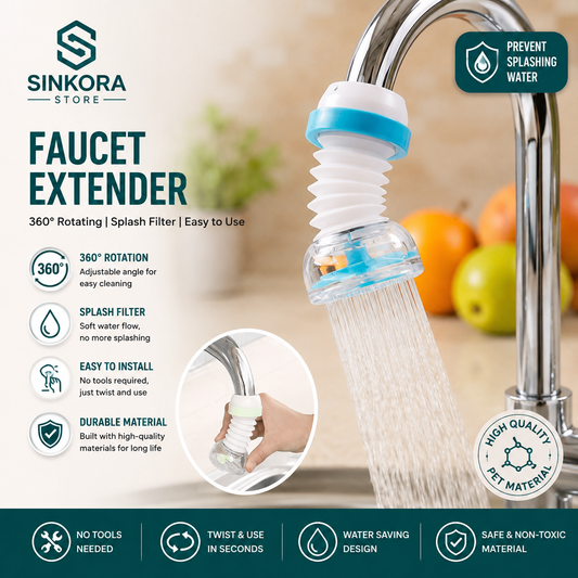 🚰 360° Adjustable Splash-Proof Faucet Extender & Water Filter